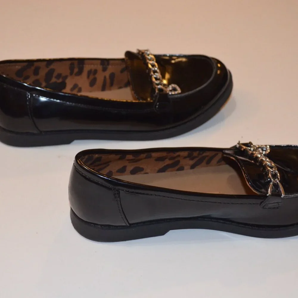 Jellypop (R) Girls Black Shiny Lacquered Silverton Decorations Heart Shoes 3M